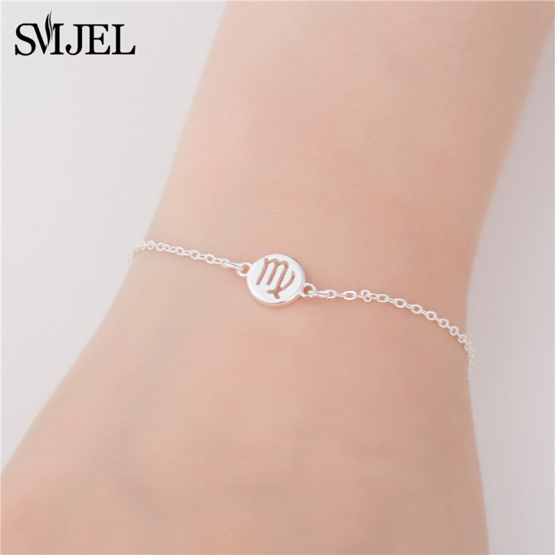 SMJEL Personalize 12 Constellation Zodiac Sign Bracelets for Women Girl Cancer Leo Virgo Libra Women Men Jewelry pulsera mujer: SL059 Virgo
