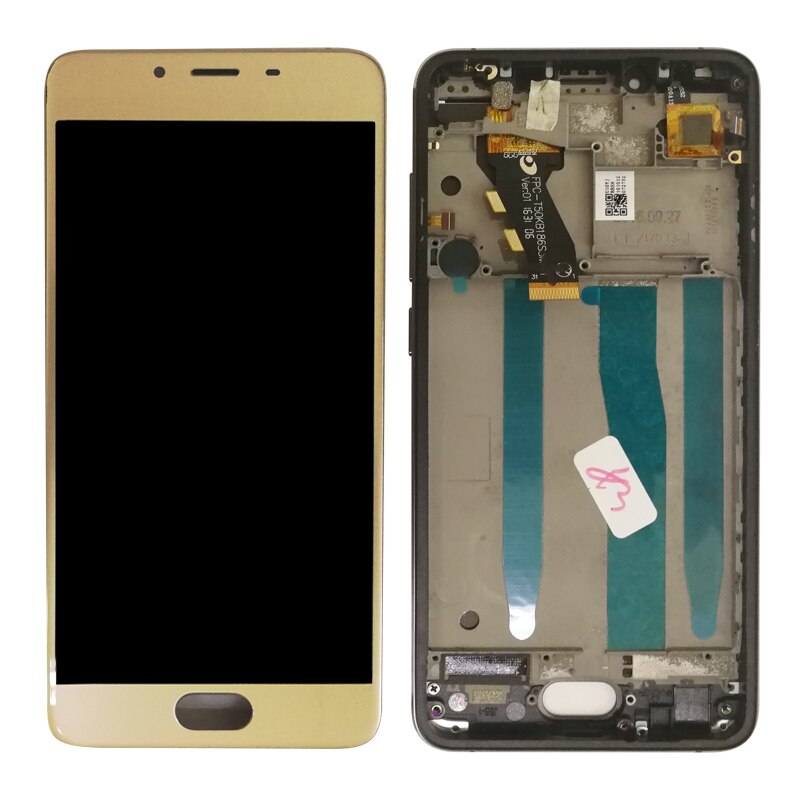 Aaa Voor Meizu U10 Touch Screen Digitizer + Lcd-scherm Voor Meizu U10 5.0 Inch Gsm Met Frame