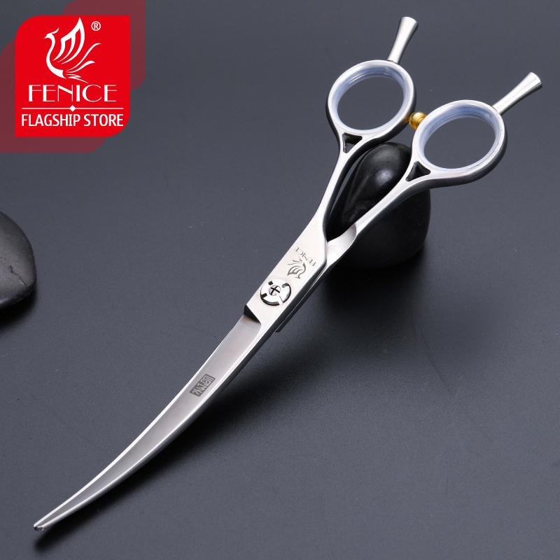 Fenice Pets Curved Scissors 6.75 inch Dogs Cats Grooming Shears Japan 440C