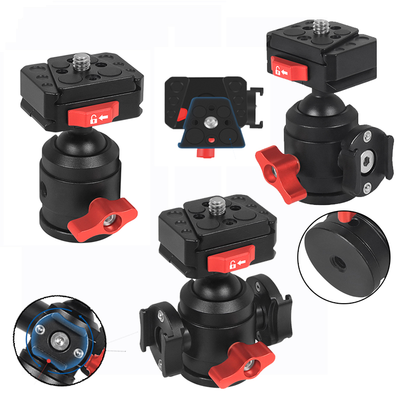 Mini Tripod Swivel Ball Head with Cold Shoe Mount Adapter for DSLR Camera Monitor Vlog Flash Light Microphone Magic Arm Stand