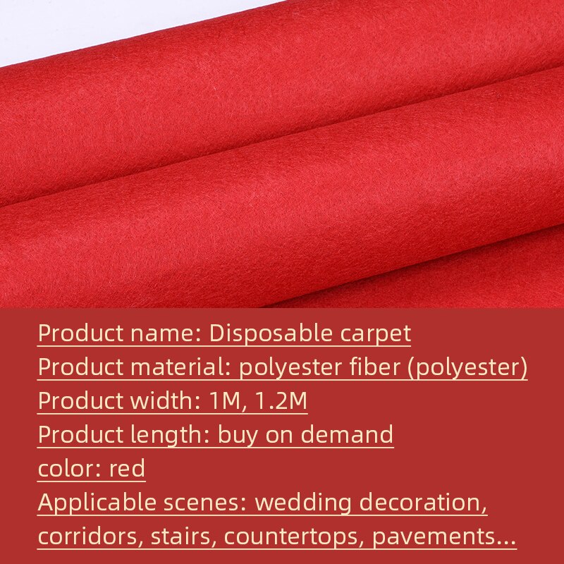 Couverture de marche de 3M 5M 8M, tapis rouge de voyage, tapis d&#39;exposition de mariage, d&#39;allée, de couloir, d&#39;escalier intérieur et extérieur, épaisseur Mesa de 1.0mm