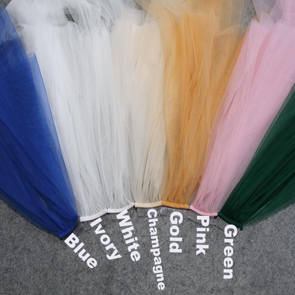 Plain Tule Bruiloft Sluier Zachte 2 Lagen Bridal Veil Met Metalen Kam 2T Cover Gezicht Sluier Accessoires