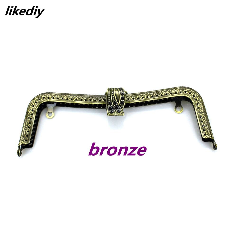 4 teile/los 20 cm pfau blätter kopf metall geldbörse rahmen Bronze-/Silber/Goldene/Schwarz Schließe schloss Clip tasche zubehör: Bronze-