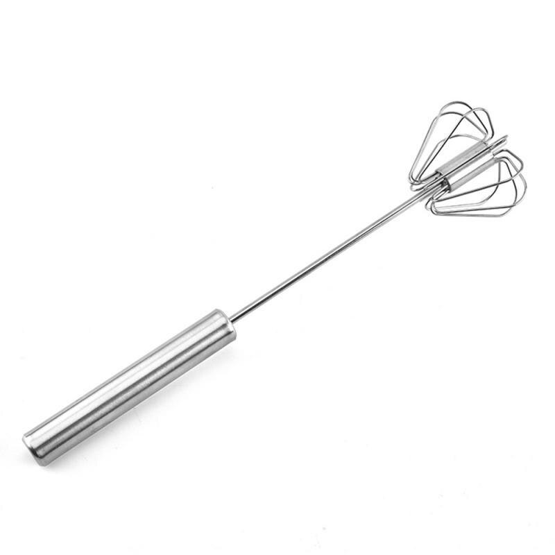 10 Inches Stainless Steel Egg Beater Egg Mixer Hand Rotary Semi-Automatic Egg Beater Kitchen Tool