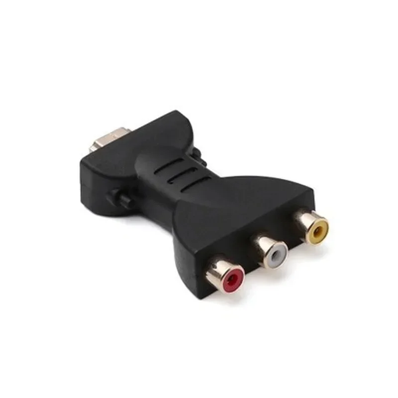 Câble adaptateur HD HDMI vers AV, tête de Lotus 3RCA, convertisseur rouge blanc jaune/rouge vert bleu vers Audio vidéo: Black