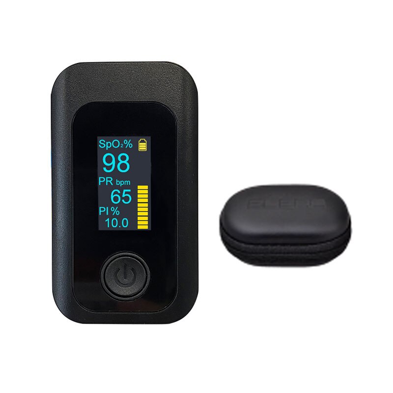 Finger-pulsoximeter Tragbare Pulsioximetro SPO2 PR PI Oximetro De Dedo Digitale Oxymetrie: Black with case