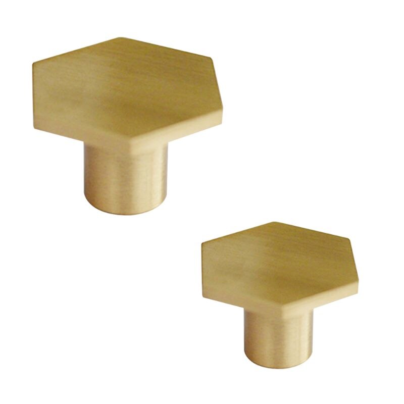 Nordic Stijl Hexagon Massief Messing Kast Knop Kast Handvat Deur Handgrepen Simplelife Messing Kleur Entryway Kleding Haak