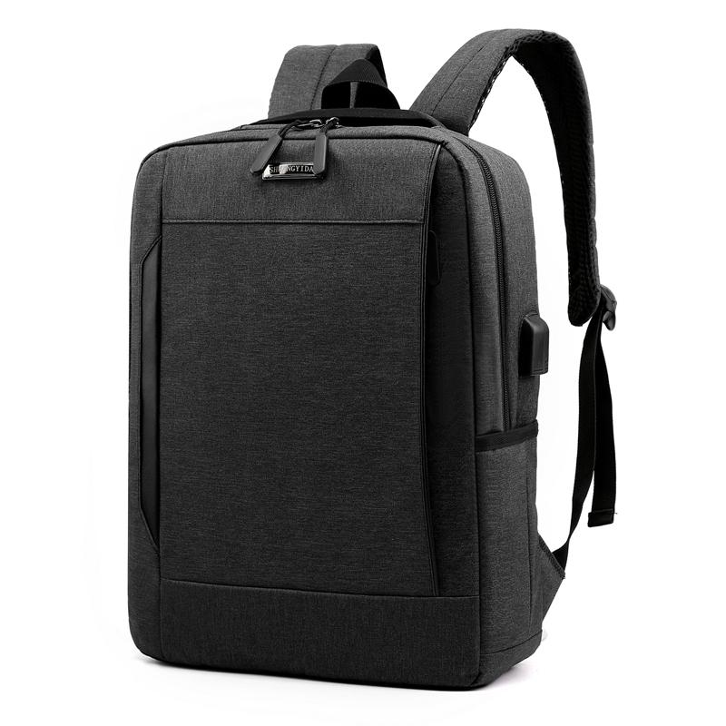 Skole rygsæk vandtæt bærbar computer mænd rygsæk skoletasker til teenage drenge skulder mochila ridsefast rygsæk: Sort