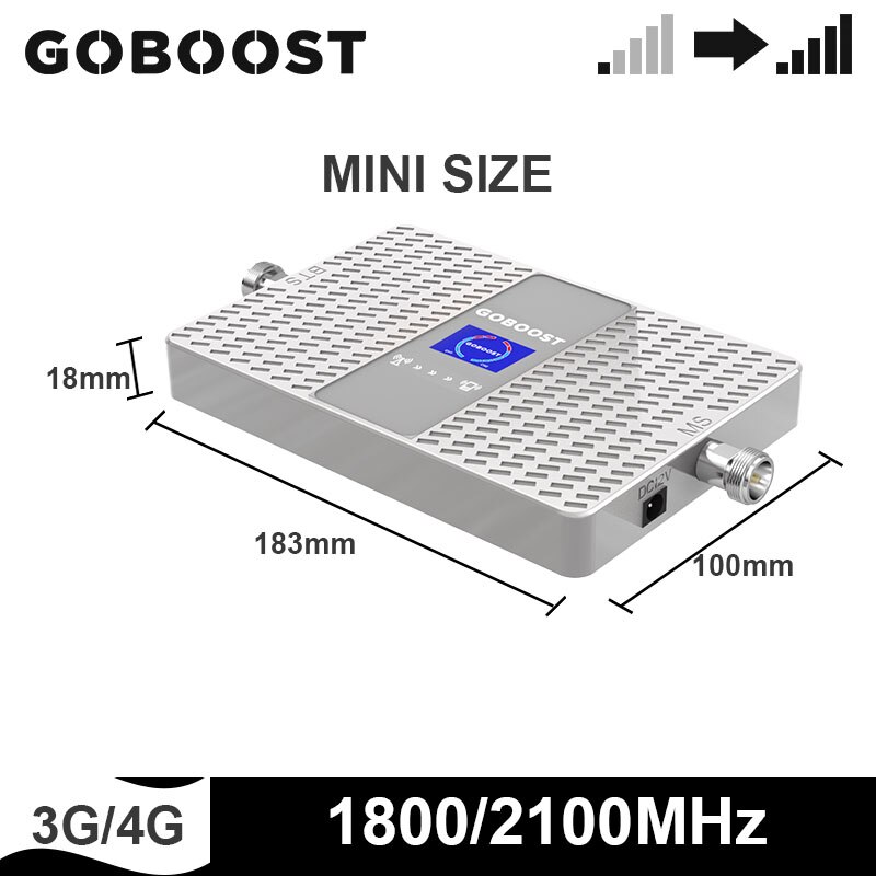 GOBOOST Dual Band 1800MHz 2100MHz 2G 3G 4G Del Segnale Del Telefono Cellulare Ripetitore Mobile del Segnale di Rete reapeater Band1 Fascia 3 Amplificatore