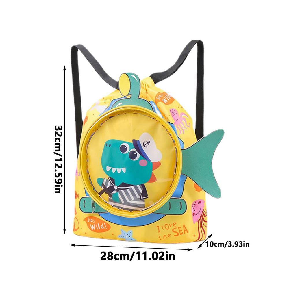 Bolsa de natación para niños, mochila de playa con animales bonitos para niños, bolsa de natación para niñas, playa, piscina, natación, mochila húmeda y seca para exteriores: Verde