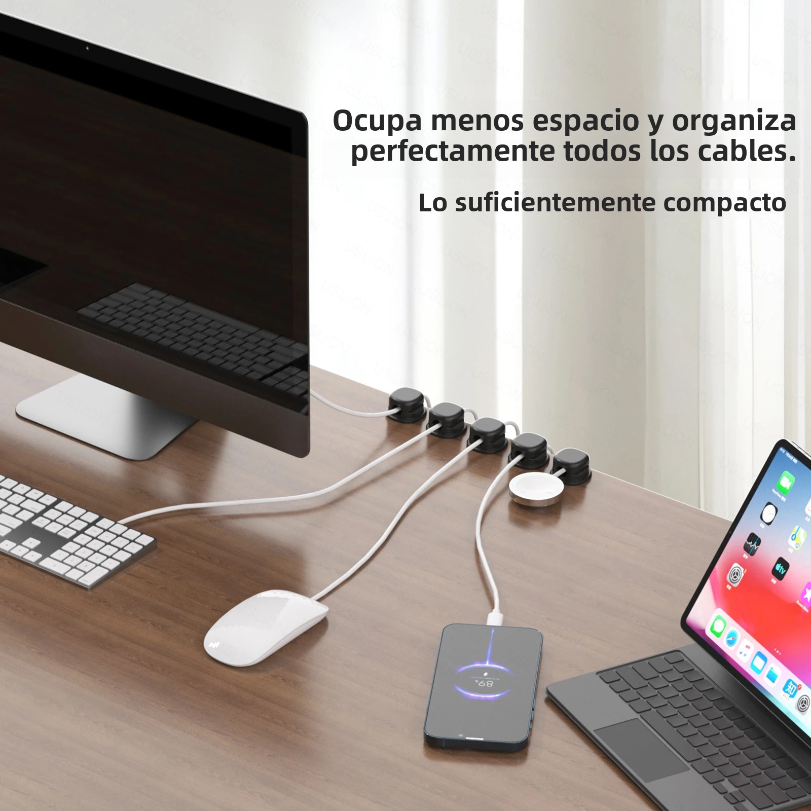 Magnetic Phone Cable Clips Under Desk Cord Holder Wire Smooth Management Keeper Office Kitchen Cable Organizer 3/6PCS