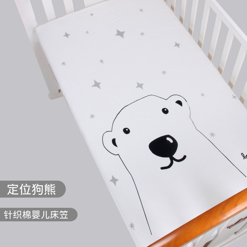 Baby Laken Puur Katoen Wieg Matras Cover Voor Kids Leuke Cartoon Patroon Baby Uitgerust Lakens Baby Beddengoed Fotografie Props: Blauw