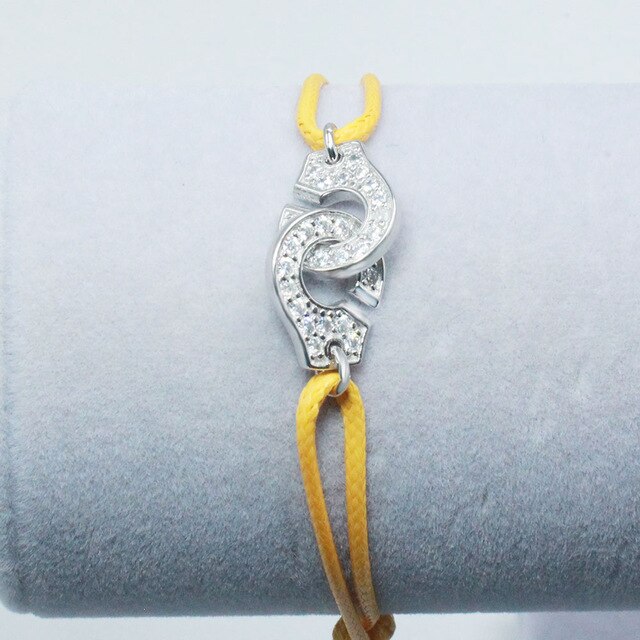 L'argent-pulsera con colgante plata de primera ley y circón para hombre y mujer, brazalete, plata esterlina 925, Circonia cúbica, zirconia, circonita, zirconita, plata esterlina 925: Yellow