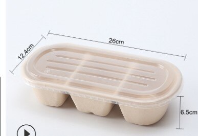 10 PCS Bento Box Eco-Friendly Lunch Box Food Container Disposable Pulp Microwavable Dinnerware Home Healthy Material Lunch Box: Black / 20pcs