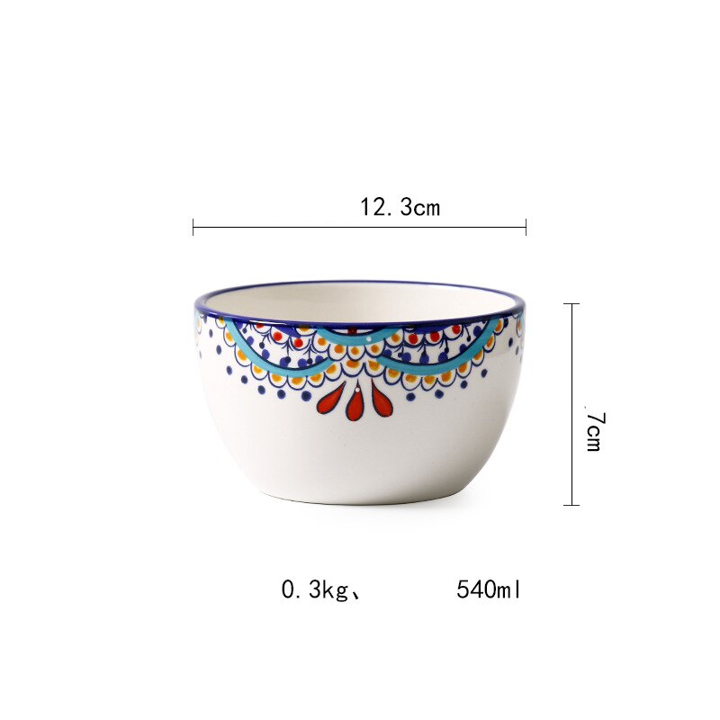 Pattern Mediterranean Ceramic Tableware Set Western Home Dishes