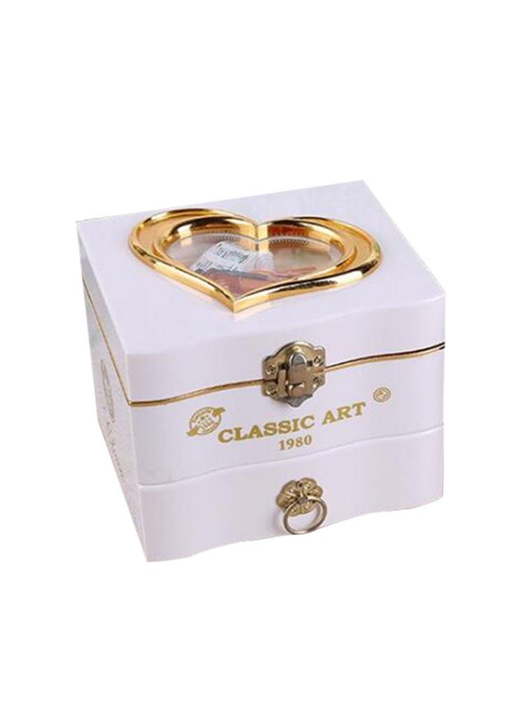 Caja de música nueva innovadora caja de joyas con espejo DIY ornamento niños giratorio bailarina chica Cisne lago música caja musical