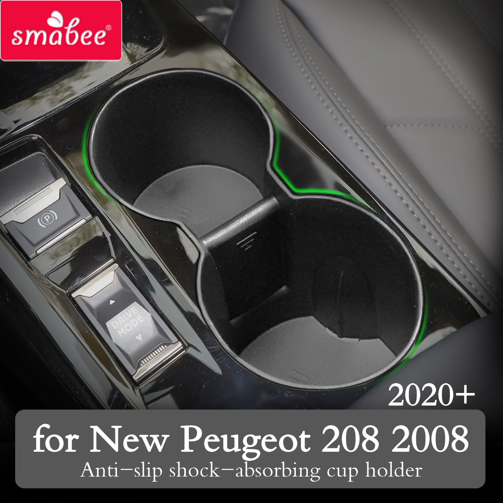 Porte-gobelet d&#39;eau de voiture, boîte de rangement pour Peugeot e 208 e-208 GT , étui de protection fixe pour bouteilles de boissons, accessoires