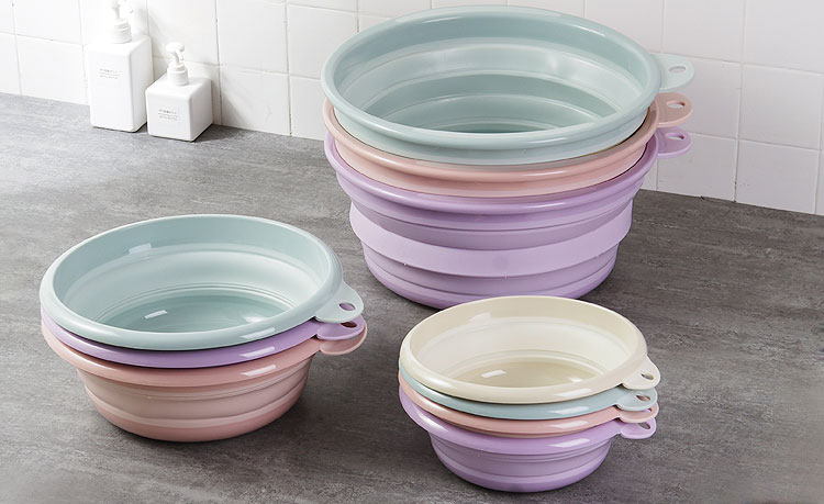 portable folding washbasin household plastic laundry tub travel thickened large wash basin plastic basin