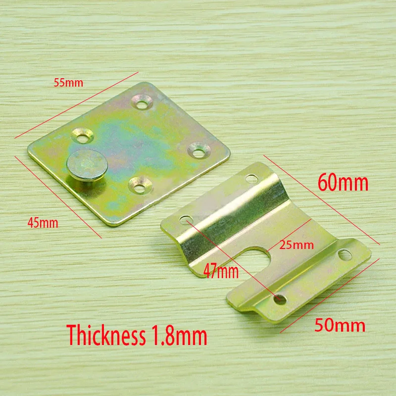 Bedhanger, stalen trekbeugel Fotolijsthanger Bedbeslag plaat kast stayer ondersteuning of spiegelframe klink duimslot klink