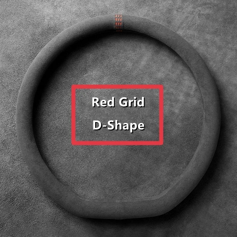 Auto Lenkrad Abdeckung Wildleder Ultra-dünne Nicht-Unterhose D-förmigen Runde Atmungsaktiv Schweiß-saugfähig Leder luxus Abdeckung für Alle Saison: Himmel Blau