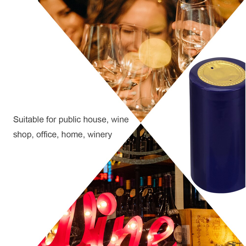 100pcs Portable Lightweight Durable Practical Plastic Wine Bottle Caps Bottle Capsules Stopper Heat Shrink Sealing Bottle Cap