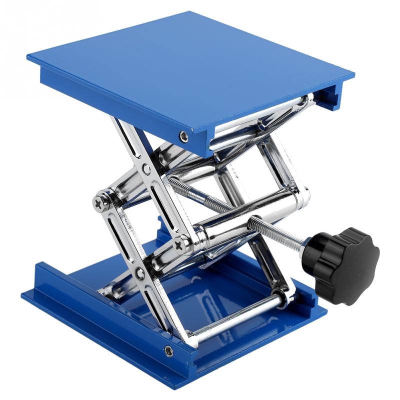 Electroplated Aluminium Lab Lifting Jack Platform Stand Rack Schaar Lifter 100x100mm Tool