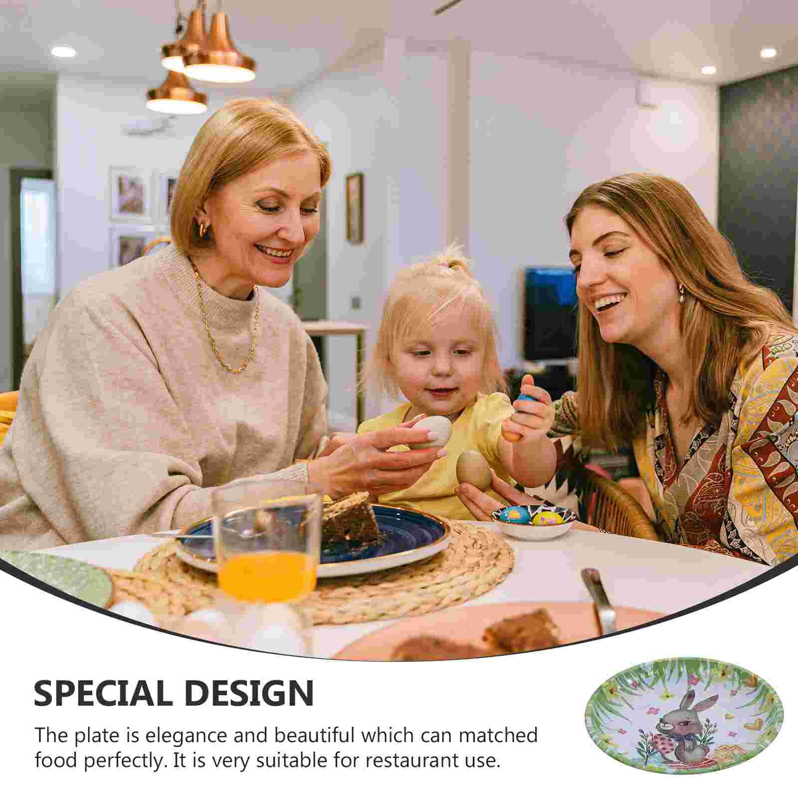 1 Pc Plate Easter Iron Plate Easter Bunny Fruit Plate Easter Fruit Serving Plate for Easter Home Desktop