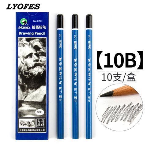 12 pcs/set Sketch Drawing Pencil Set HB 2B 6H 4H 2H 3B 4B 5B 6B 10B 12B 1B Painting Pencils Stationery Supplies: 10B
