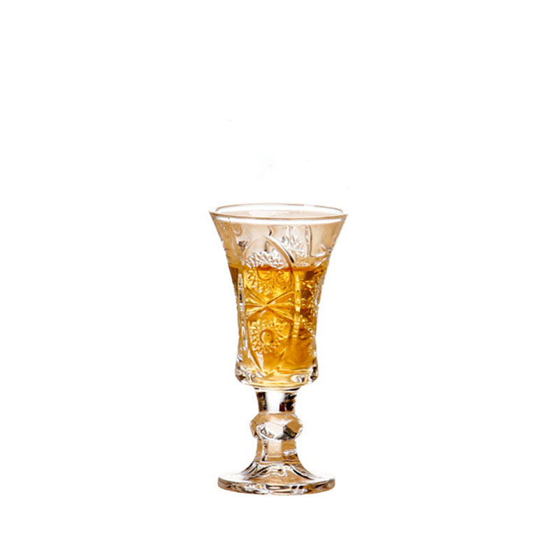 Glas Geest Cup Goblet Crystal Moutai Cup KTV Cup Bar Transparant Glas Cup met Gegraveerde Bloem Drinken Tool Drinkware