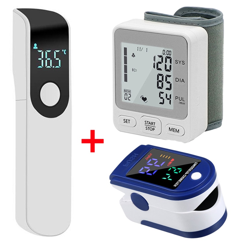 Bloeddrukmeter Pols Monitor Automatische Digitale Lcd-scherm Heart Beat Rate Pulse Meter Meet Wit Handige Draagtas