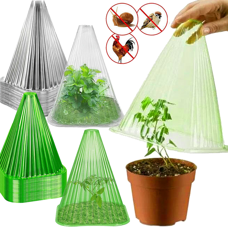 Pflanzenwachstumsuhr-Abdeckung, DIY, wiederverwendbar, Pflanzzelt, Garten, Hof, Sämling, Kunststoff-Glockenbox, Schild, Pflanzen von Vögeln, Frostschnecken