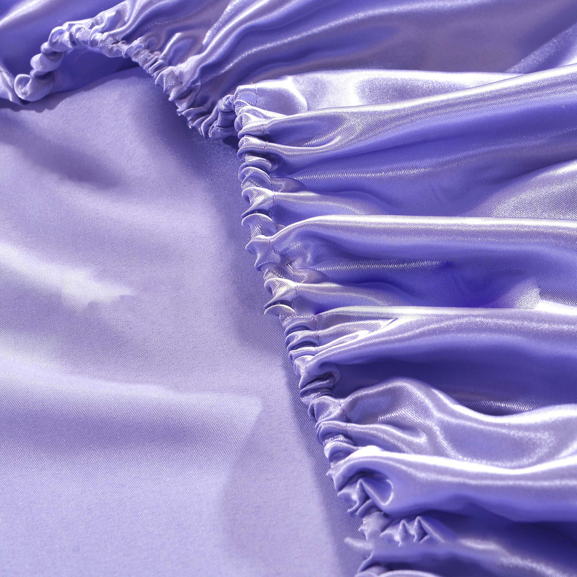 Sateng silke tilpasset laken på elastisk ensfarget madrassbeskytter laken på elastisk bånd drap house de matela queen king: Lilla