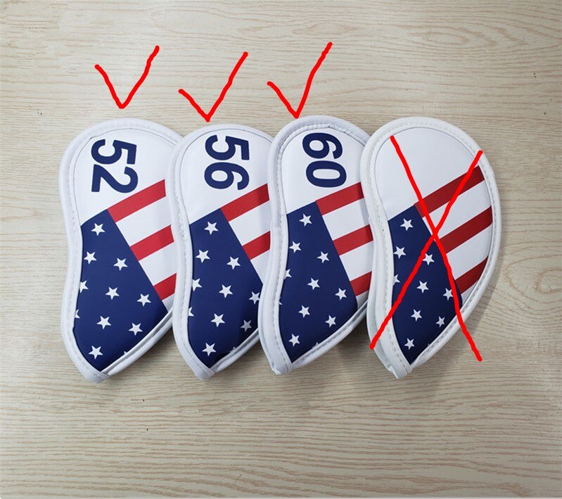 USA Stars Golf Club Head Cover For Driver Fairway Woods #3 #5 Hybrid UT Irons Putter Complete Set PU Golf Headcovers: wedges 52 56 60