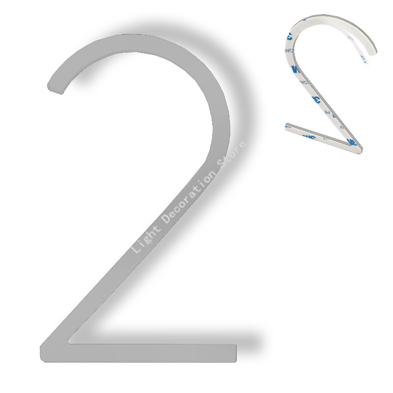 Número de casa autoadhesivo de acero inoxidable, señal de dirección negra de 0-9 letras, placas de puerta grandes y modernas, números para el hogar y exteriores, 5 pulgadas/12,5 cm