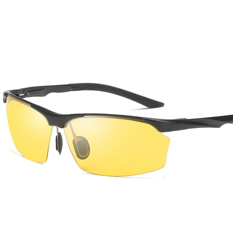 YSO Night Vision Glasses Men Aluminium Magnesium Frame Polarized Night Vision Goggles For Car Driving Fishing Anti Glare 8513: Black-Yellow