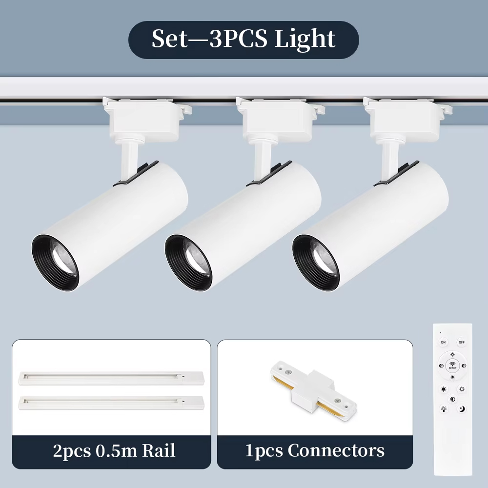 Plafoniera a binario a LED dimmerabile 110V 220V 3 colori Faretto con telecomando Lampada a LED lineare Apparecchio di illuminazione da cucina: LIGHT BLUE