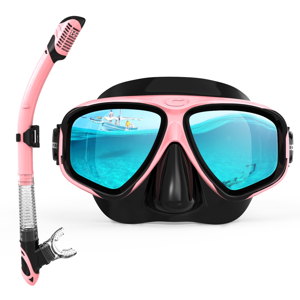 COPOZZ-mascarilla de buceo , sin empañamiento, snorkel, gafas de buceo, sello, máscara de vidrio templado para buceo, gafas para hombres y mujeres