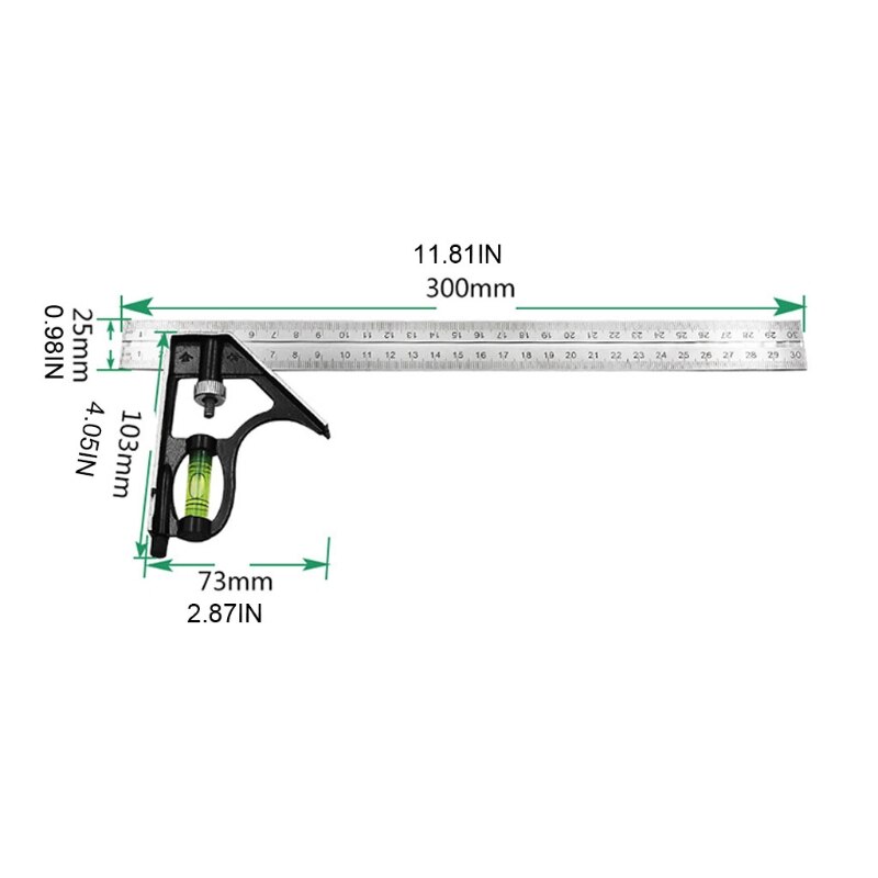 180 grad Winkelmesser Metall Winkel Finder &Ampere; Winkel Platz Messwerkzeuge Goniometer Winkel Lineal Edelstahl Holz
