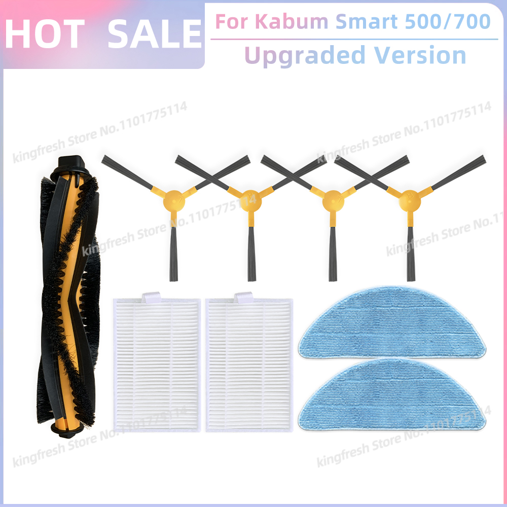 Geschikt voor Blaupunkt Bluebot XBOOST / XPRO, Kabum Smart 500 / 700 KBSF003, Honiture Q5 Vervangingsonderdelen voor Stofzuiger Hoofdroller Zijborstel HEPA Filter Dweildoek: Clear