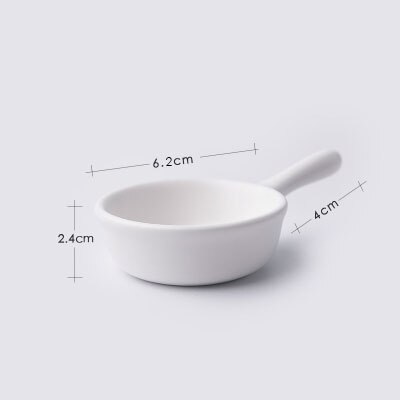 ANTOWALL Solid Ceramic soy sauce dish ketchup mustard jam single handle small dish home restaurant fun colorful snack saucer: white S