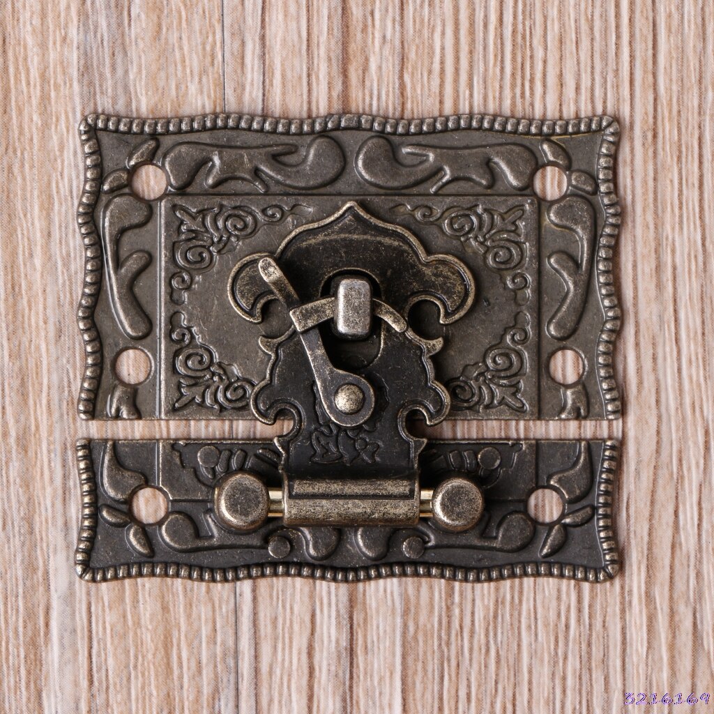 Pestillo de estilo Vintage de 55mm x 47mm, caja de madera, cerrojo, baúl con cierre, tono Bronce Antiguo