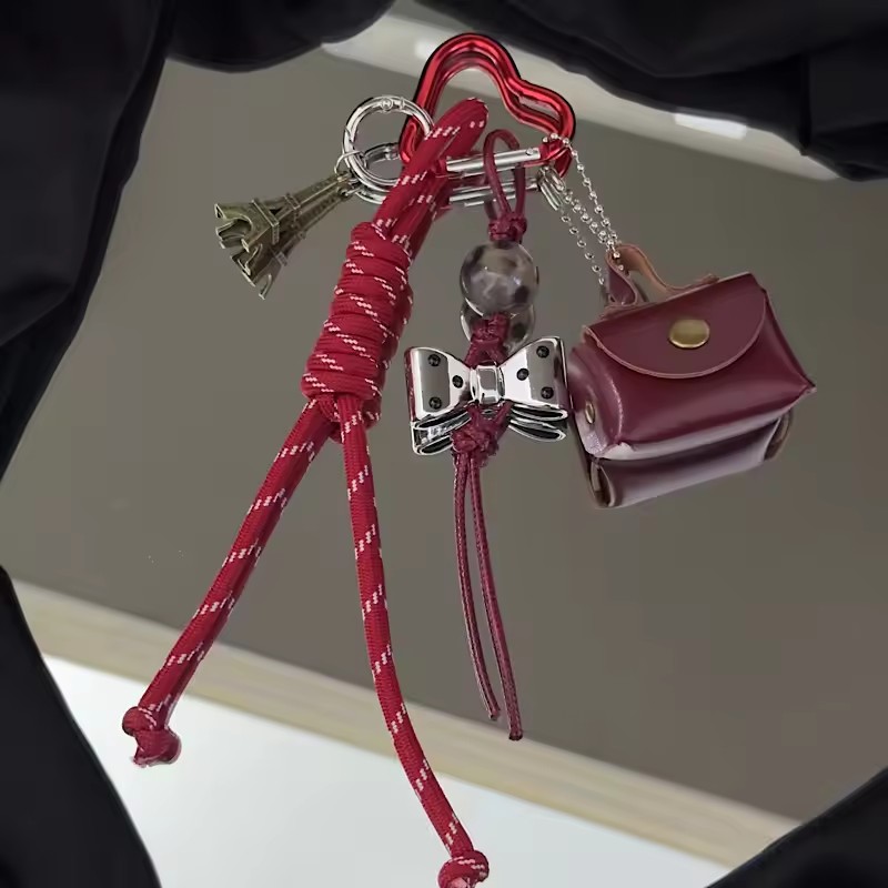 Ins Sweet Cool Style Bag Hanging Decoration Phone Case Pendant Keychain Decoration Hanging Chain: Light Gold