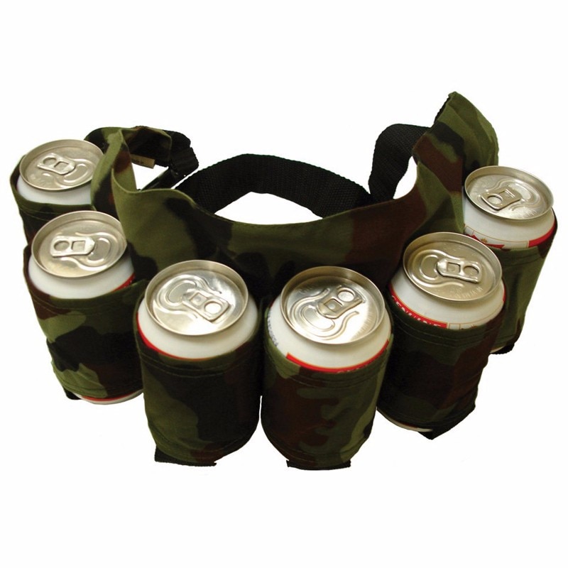 Bier Riem Tough Geïsoleerde Houder Voor 6 Koude Beers Verstelbare Taille Riem Met Gesp Verborgen Rits Cool Party Game night