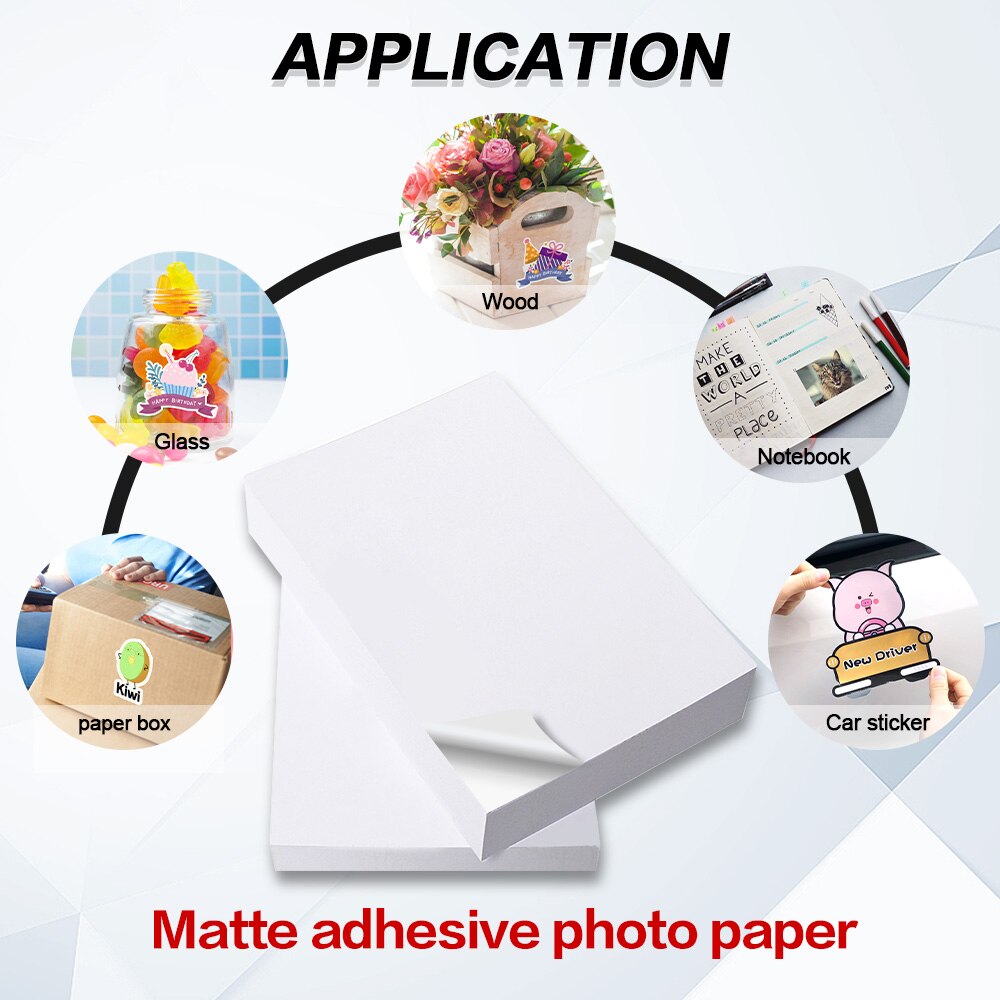 Matte Photo Paper 20 Sheets A4 Paper Adhesive paper for for Inkjet printer inkjet sticker photo paper 210 X 297mm Matte paper