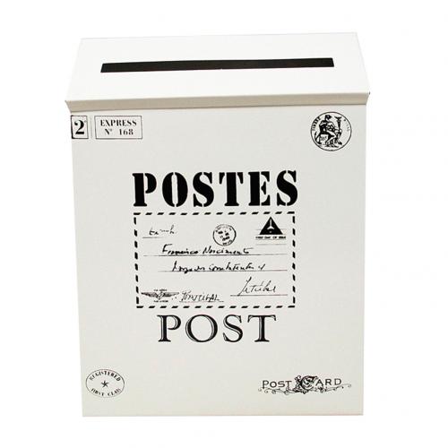 Buzón de hierro colgante de pared Vintage, buzón de correo Postal, caja de periódico, decoración del hogar, el producto es un buzón universal de estilo americano: Beige