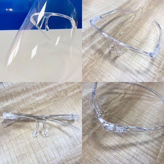 Máscara de plástico transparente con visera protectora para adultos y niños, máscara que cubre la cara, transparente, 10 Uds.: white
