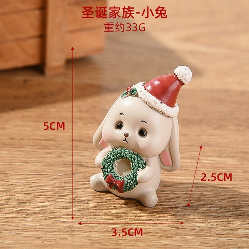 1PC Miniatur Harz Schmücken Harz Mini Figur Weihnachten Santa Claus Harz Spielzeug DIY Garten Ornament Handwerk Kinder Spielzeug: Type 8