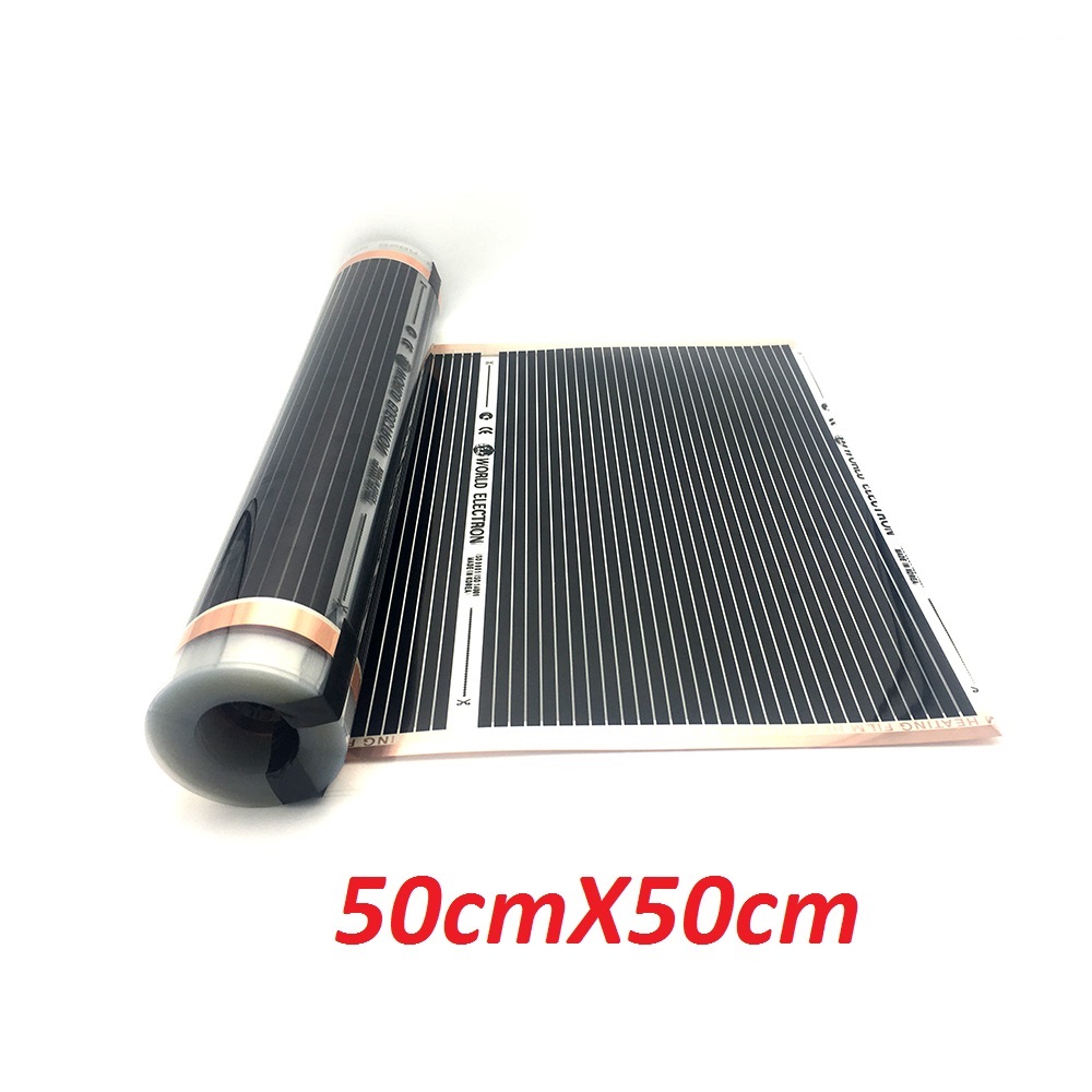 400w/m2 Infrared Carbon Underfloor Heating Film AC220V Warm Floor Mat: 50cmX50cm