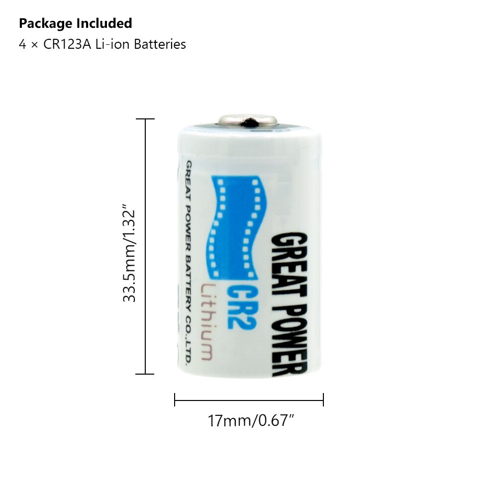 4 Pcs 3V Volt 1300mAh CR123A CR123 LiMnO2 Replacement Batteries For Smoke Detector Wireless Security System E-pencil Weighter