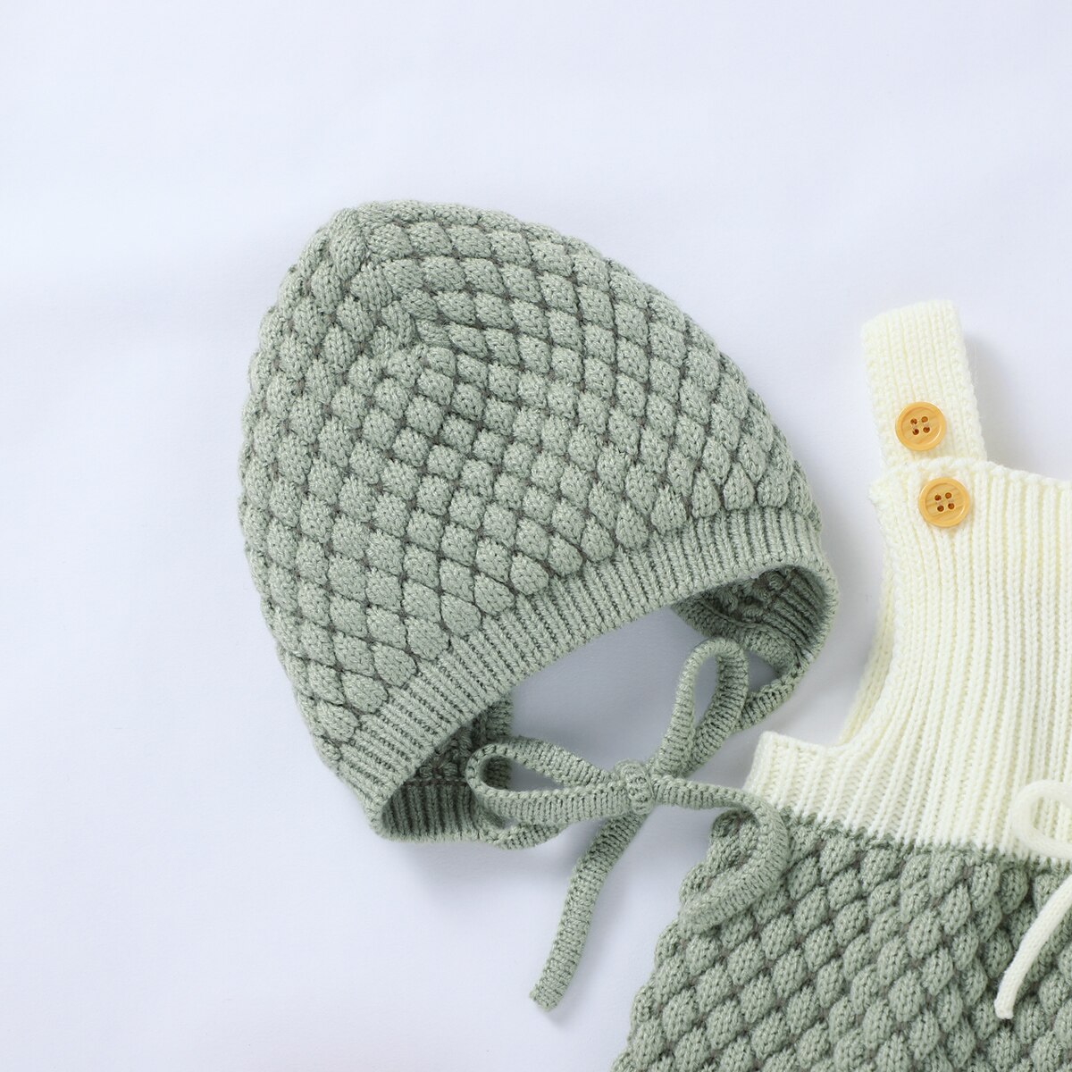 3-24M Gebreide Baby Romper Hoed 2 Stuks Baby Jongens Meisjes Zomer Aututumn Patch Mouwloze Jarretel jumpsuit + Hoed
